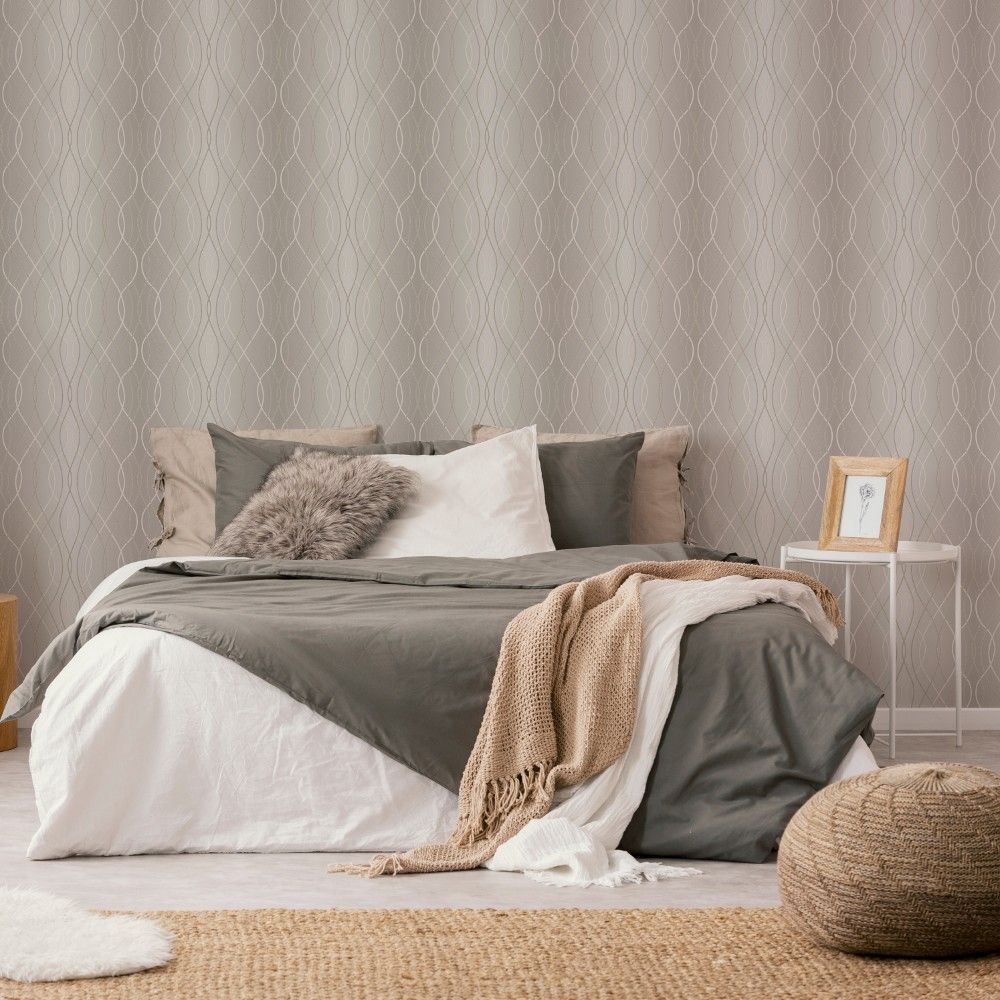 Manhattan Bronze Curve Sprinkled Glitter Superfresco Wallpaper 33372